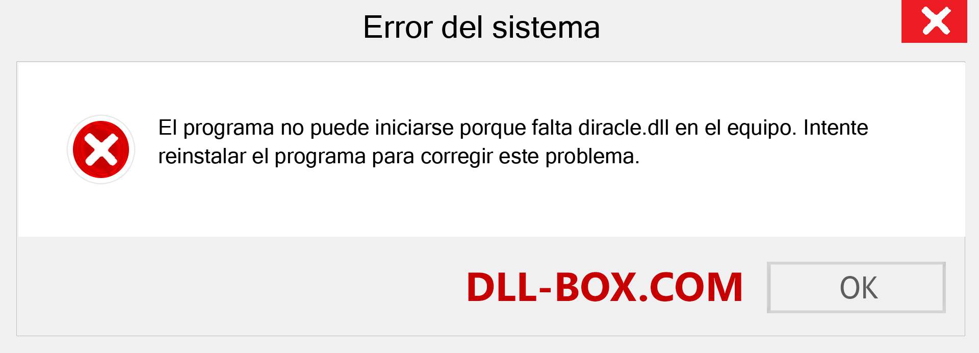 ¿Falta el archivo diracle.dll ?. Descargar para Windows 7, 8, 10 - Corregir diracle dll Missing Error en Windows, fotos, imágenes