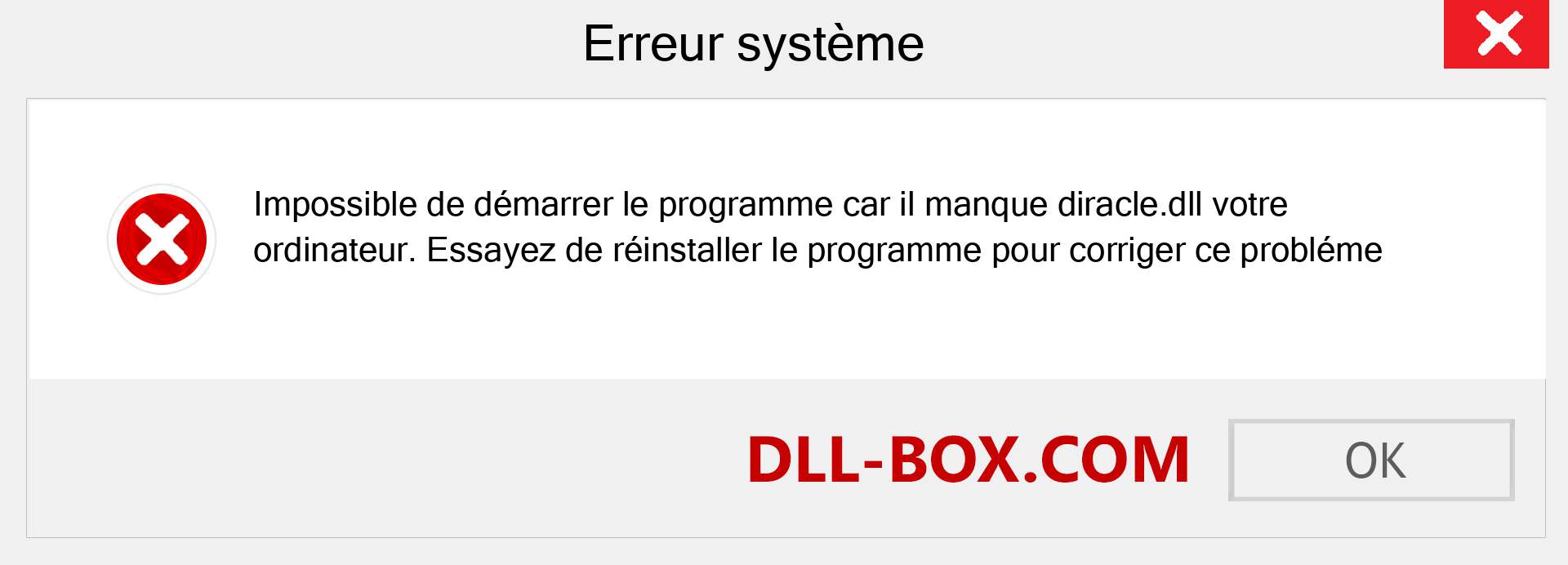 Le fichier diracle.dll est manquant ?. Télécharger pour Windows 7, 8, 10 - Correction de l'erreur manquante diracle dll sur Windows, photos, images